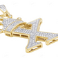 1.6" 0.65 CTW 10K Gold Natural Diamond Crown Initial "X" Pendant CustomDiamJewel