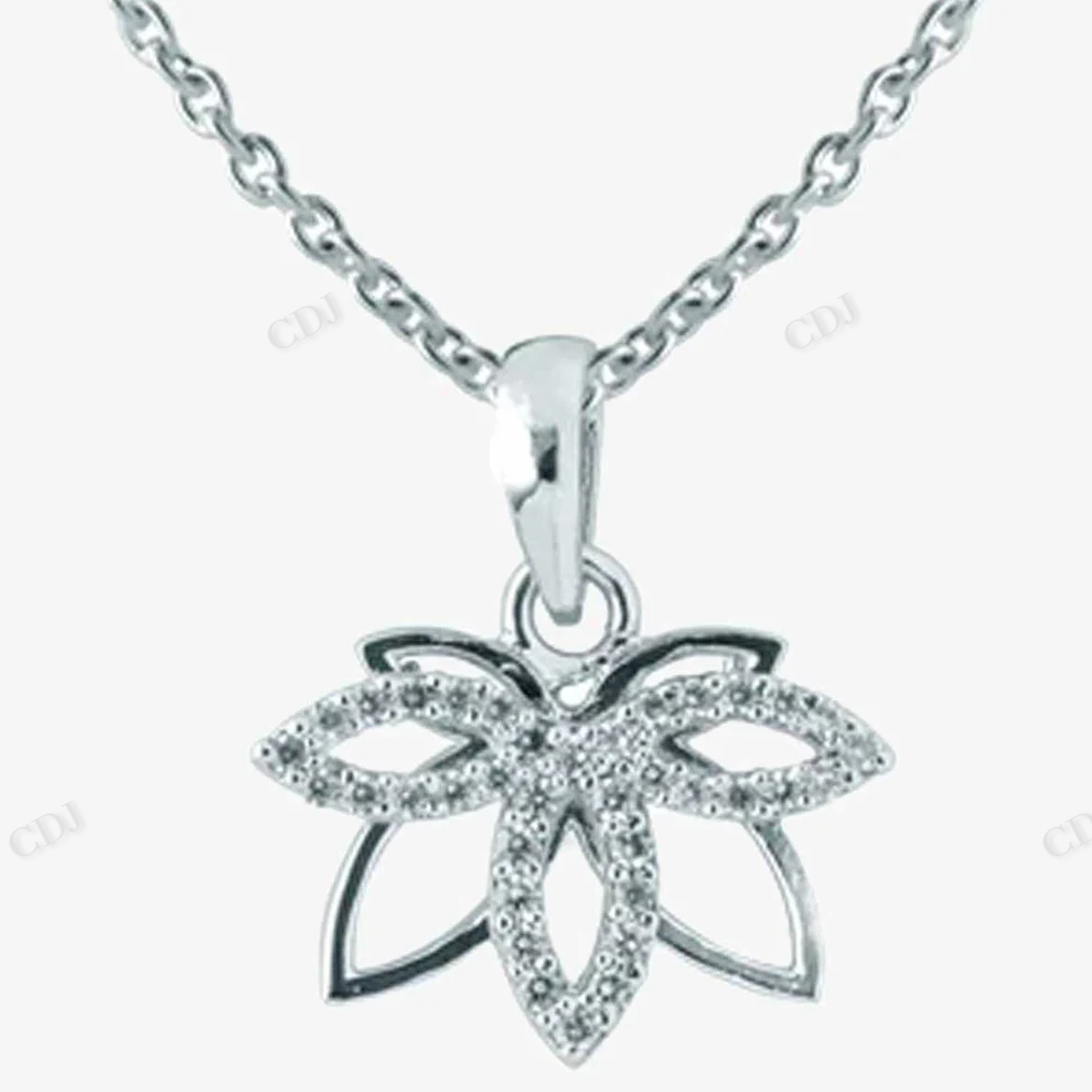 Sterling Silver Lotus Style Moissanite Pendant hip hop jewelry CustomDiamJewel