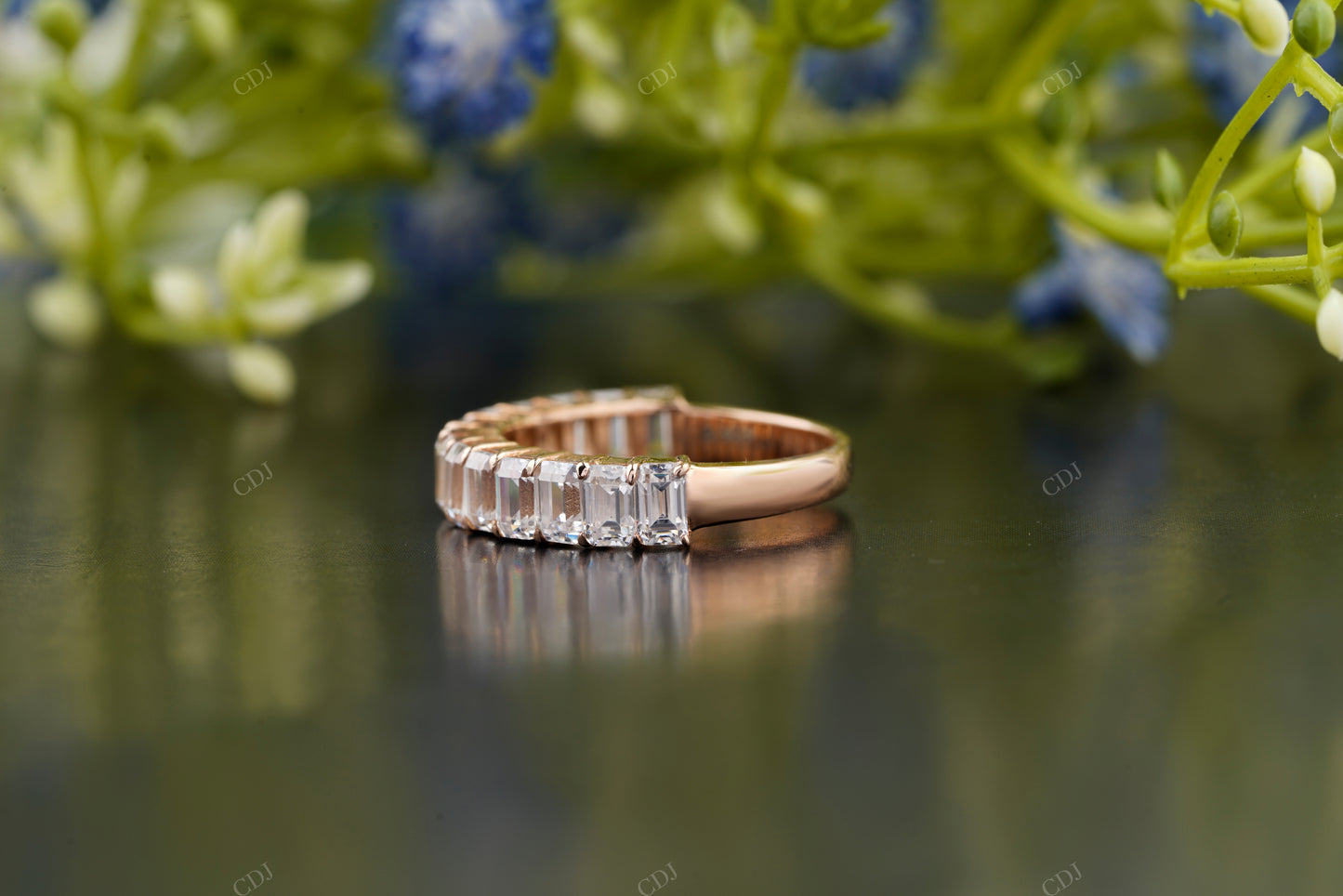 Emerald Lab-Grown Diamond Band Ring