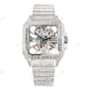 Fully Iced Out Baguette Moissanite Cartier Skeleton Watch customdiamjewel