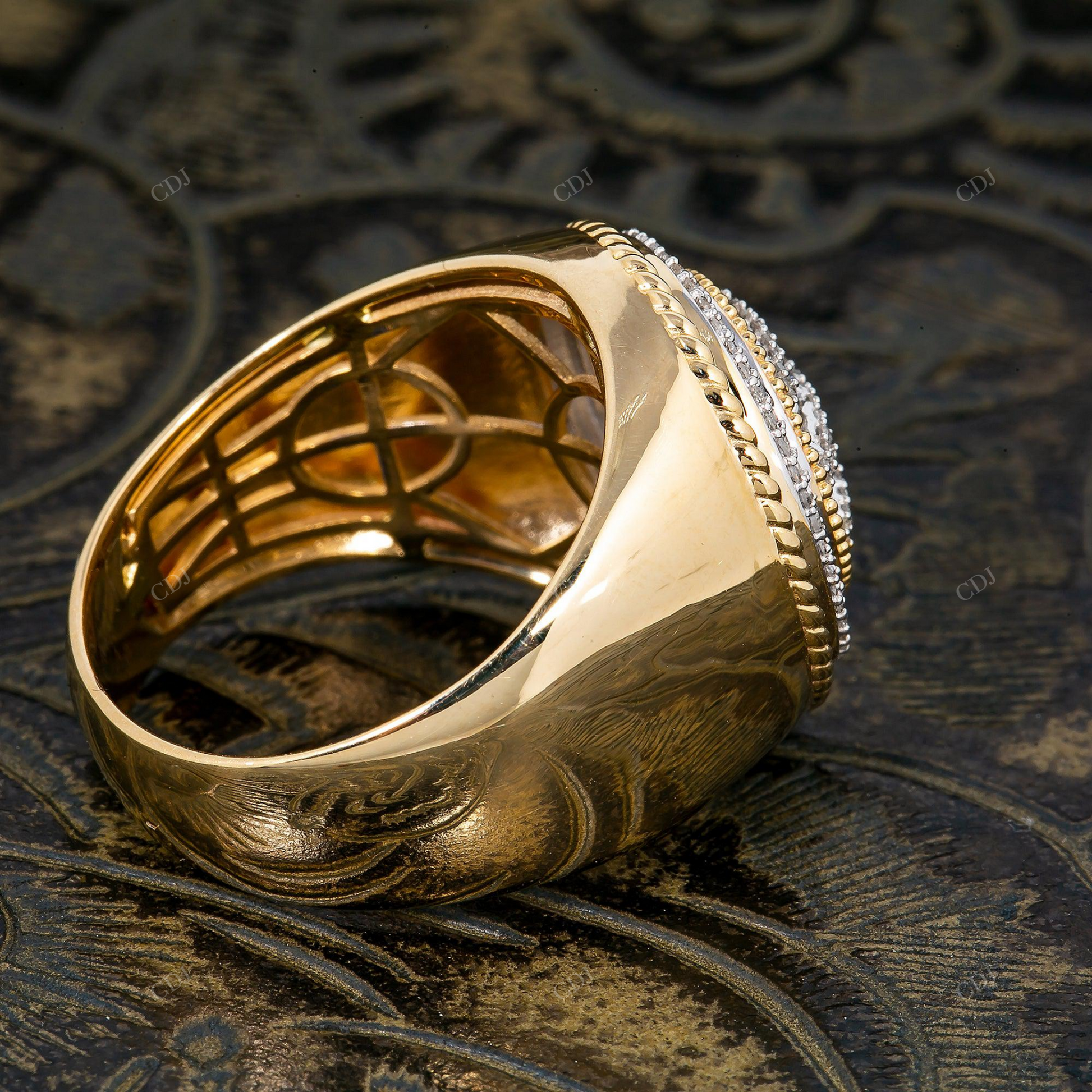 14K Gold Luxury Cluster Handmade Ring For Men hip hop jewelry customdiamjewel