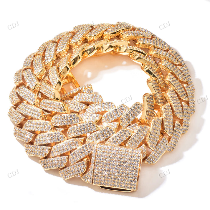 20MM 3 Row Round Diamond Cuban Chain hip hop jewelry CustomDiamJewel