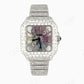 Rainbow Fully Iced Out Custom Cartier Moissanite Watch customdiamjewel