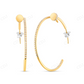 Gold Plated Moissanite Diamond Nail Hoop Earrings Stud earrings CustomDiamJewel