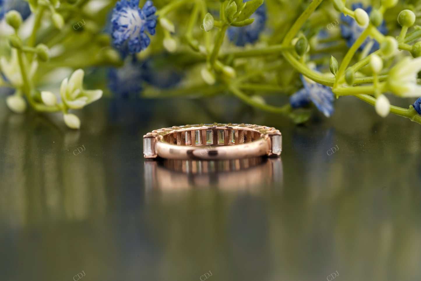 Emerald Lab-Grown Diamond Band Ring