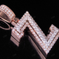 1.5" 10K Two Tone Gold Real Diamond Custom Initial 'Z' Letter Pendant CustomDiamJewel