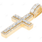 2.25 Inch Single Row Lab Grown Diamond 14K Gold Cross Pendant Hip Hop Pendent CustomDiamJewel
