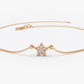 0.06CTW Moissanite Tiny Star Diamond Bracelet  customdiamjewel Sterling Silver Rose Gold VVS-EF
