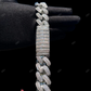925 Sterling Silver Round And Baguette Cut Cuban Chain CustomDiamJewel