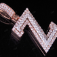 1.5" 10K Two Tone Gold Real Diamond Custom Initial 'Z' Letter Pendant CustomDiamJewel