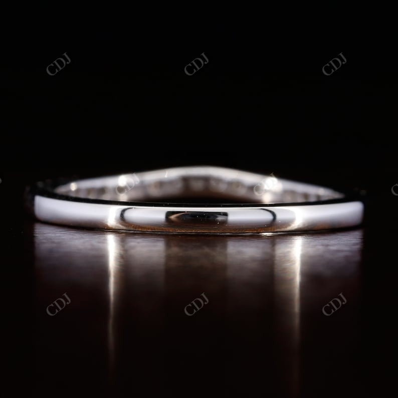 1.6mm Half Eternity  White Gold Wedding Band  customdiamjewel   