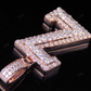 1.5" 10K Two Tone Gold Real Diamond Custom Initial 'Z' Letter Pendant CustomDiamJewel