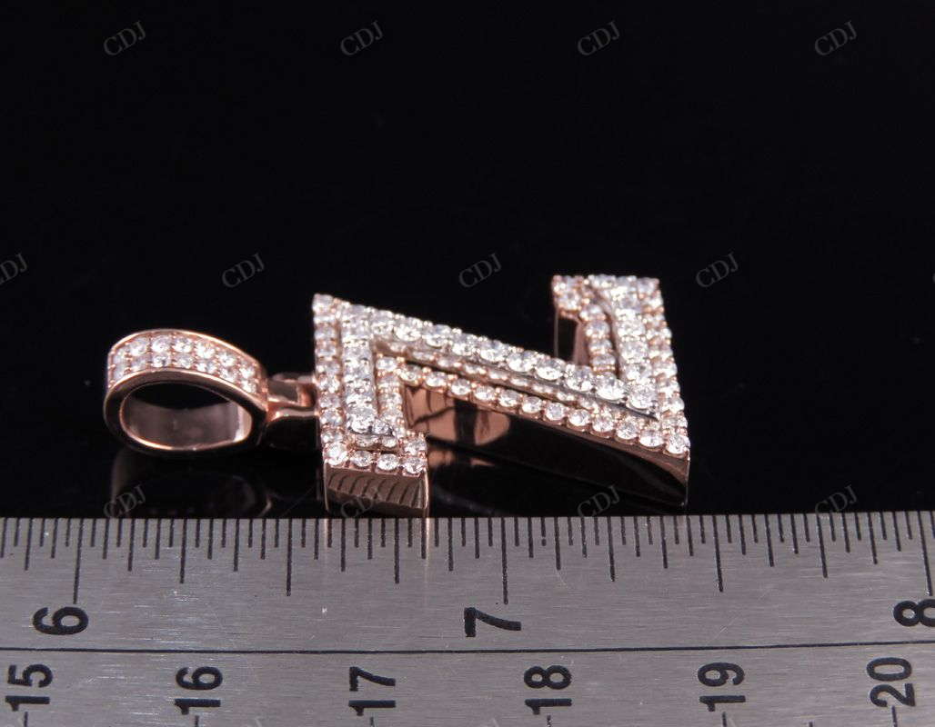 1.5" 10K Two Tone Gold Real Diamond Custom Initial 'Z' Letter Pendant CustomDiamJewel