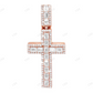 2.25 Inch Single Row Lab Grown Diamond 14K Gold Cross Pendant Hip Hop Pendent CustomDiamJewel