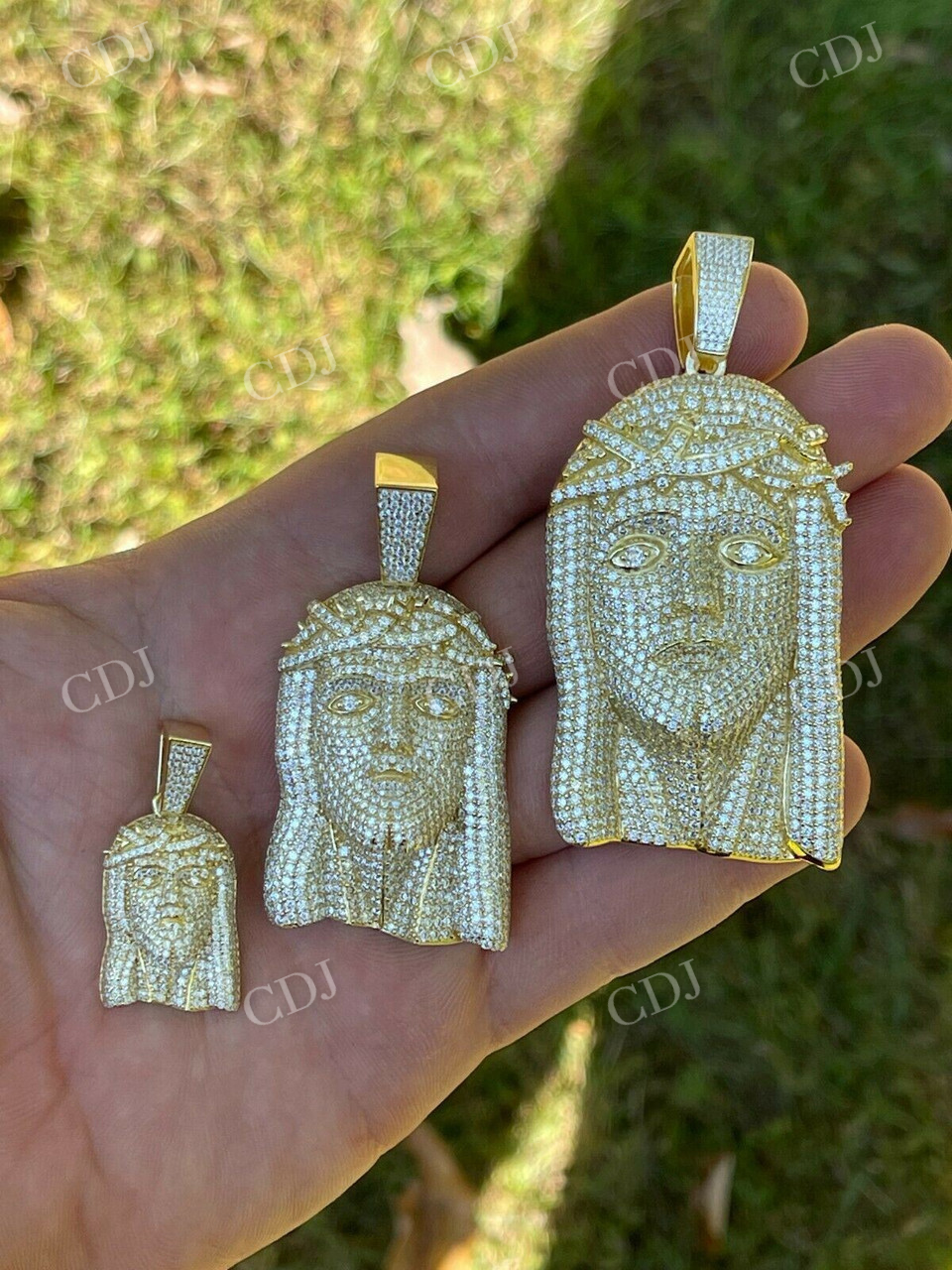 Fully Iced Moissanite Jesus Piece Pendant  customdiamjewel   