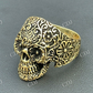 Luxury 14K Gold Calavera Sugar Skull Ring customdiamjewel
