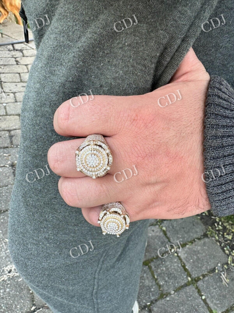 14k Gold Iced King Crown Micropave Ring  customdiamjewel   
