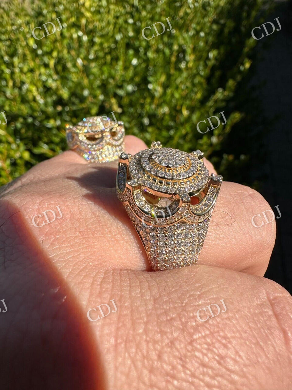 14k Gold Iced King Crown Micropave Ring  customdiamjewel   