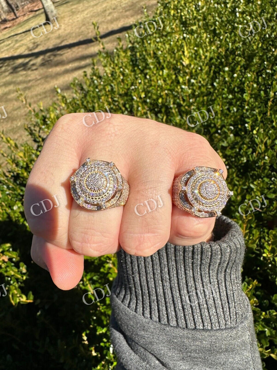 14k Gold Iced King Crown Micropave Ring  customdiamjewel   