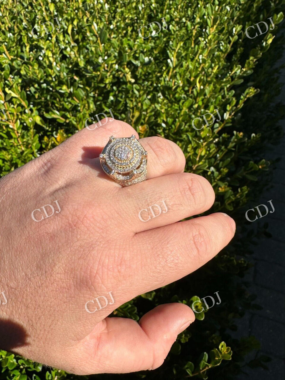14k Gold Iced King Crown Micropave Ring  customdiamjewel   