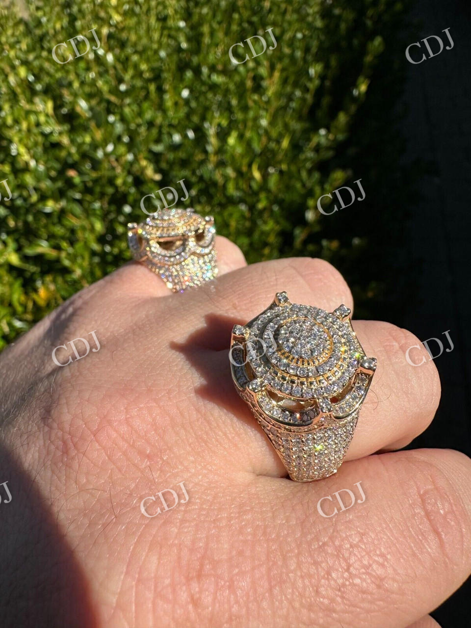 14k Gold Iced King Crown Micropave Ring  customdiamjewel   