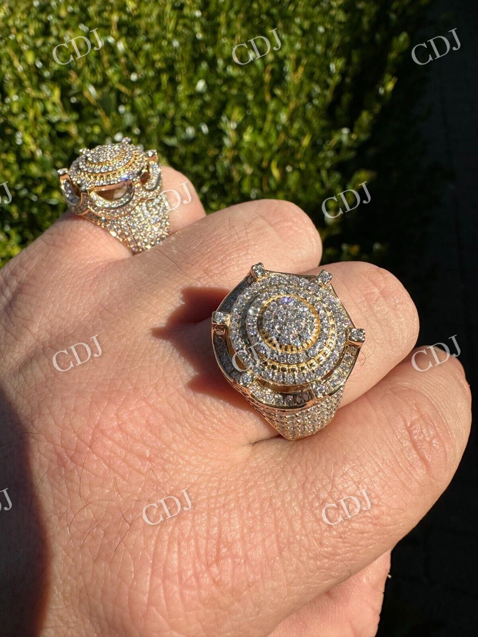 14k Gold Iced King Crown Micropave Ring  customdiamjewel   