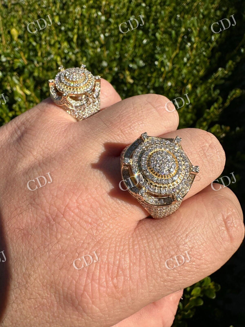 14k Gold Iced King Crown Micropave Ring  customdiamjewel   