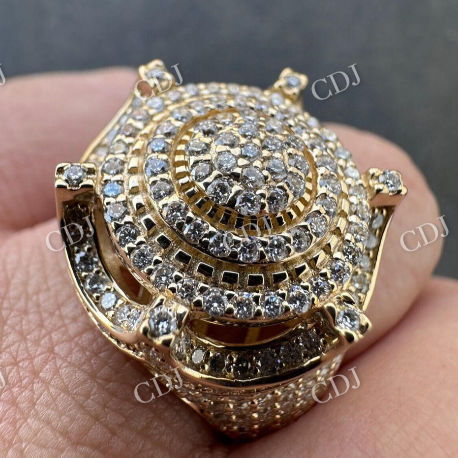 14k Gold Iced King Crown Micropave Ring  customdiamjewel   
