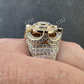 14k Gold Iced King Crown Micropave Ring  customdiamjewel   