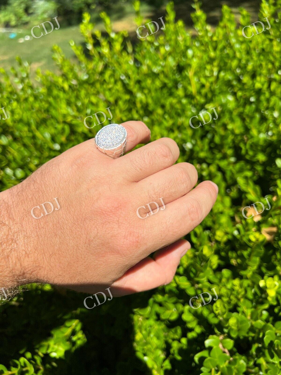 Large Nugget Iced Hip Hop Ring Mens  customdiamjewel   