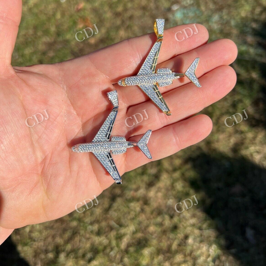 Gold Bling Out Airplane Hip Hop Pendant  customdiamjewel   