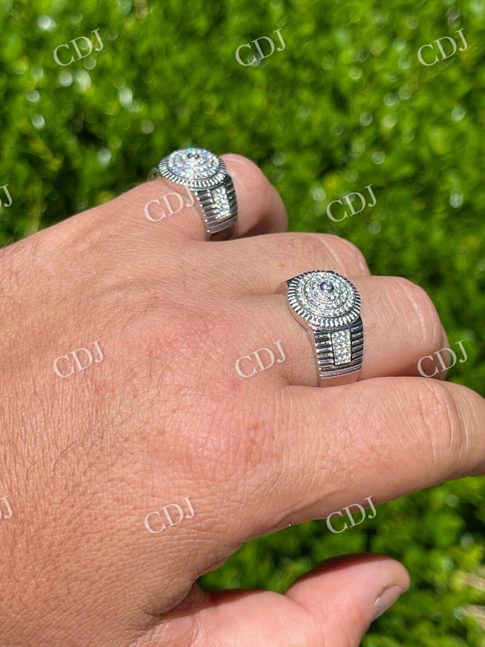 Men's Solid Gold Diamond Pinky Ring  customdiamjewel   