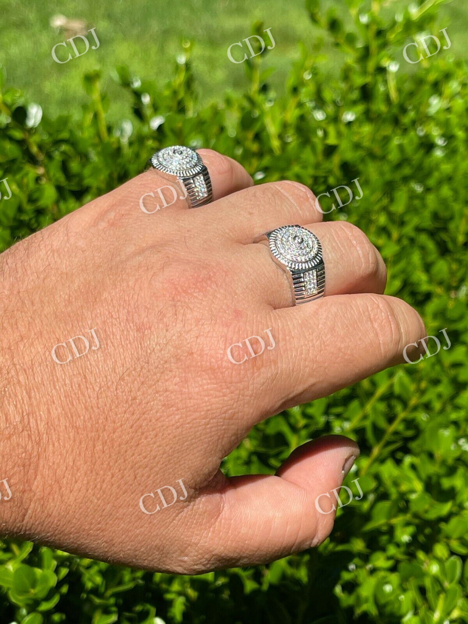 Men's Solid Gold Diamond Pinky Ring  customdiamjewel   