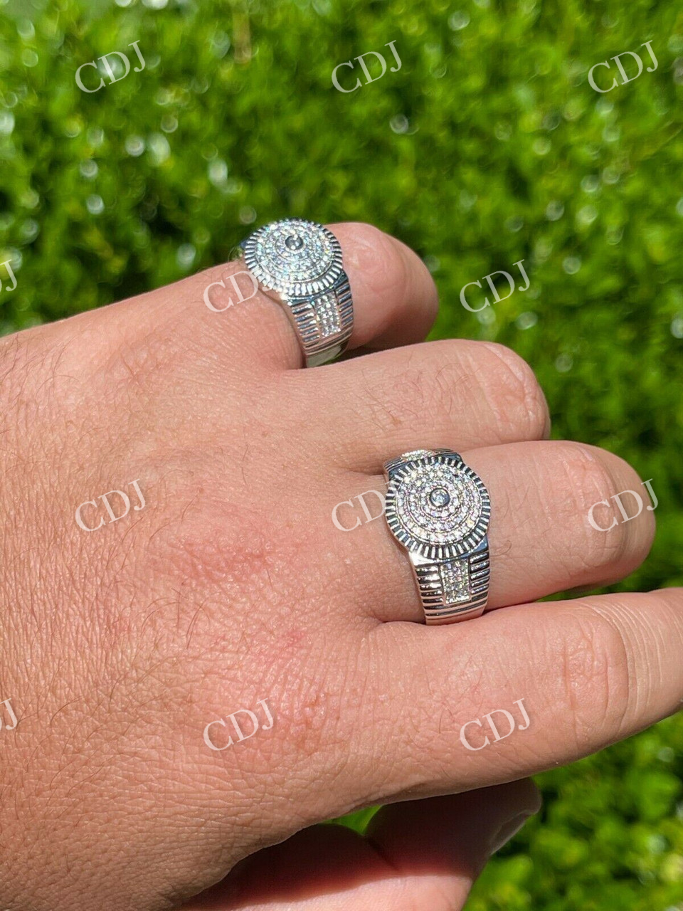 Men's Solid Gold Diamond Pinky Ring  customdiamjewel   