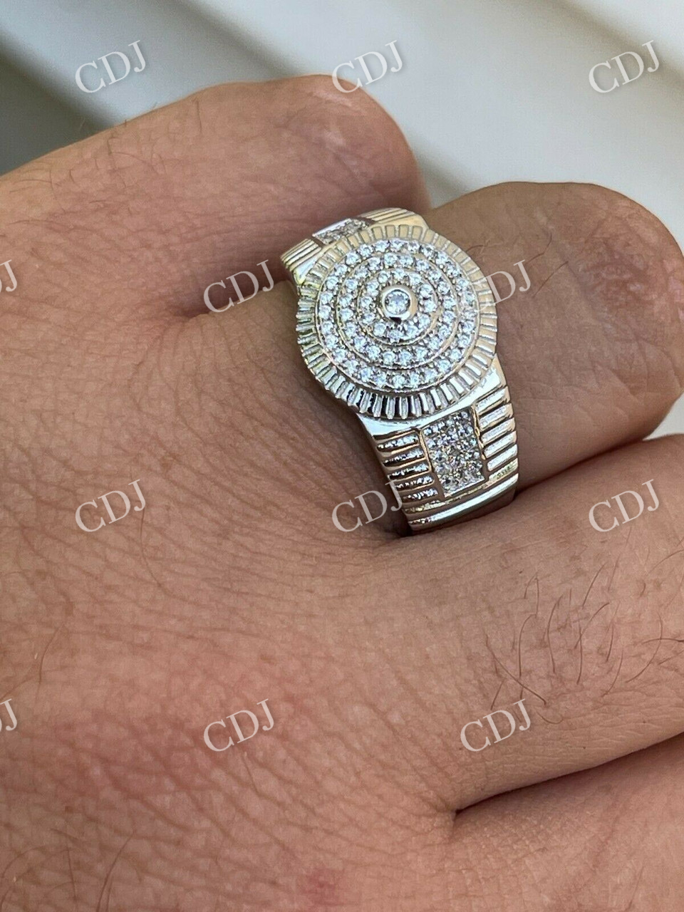 Men's Solid Gold Diamond Pinky Ring  customdiamjewel   