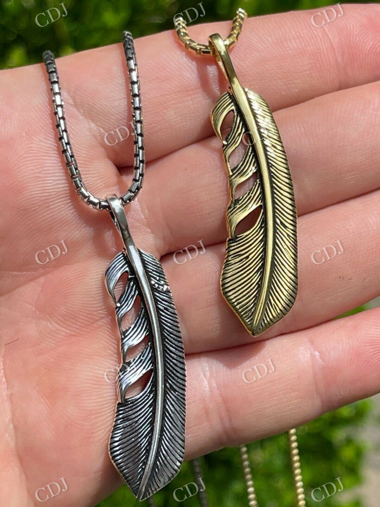Eagle Feather Pendant Necklace  customdiamjewel   