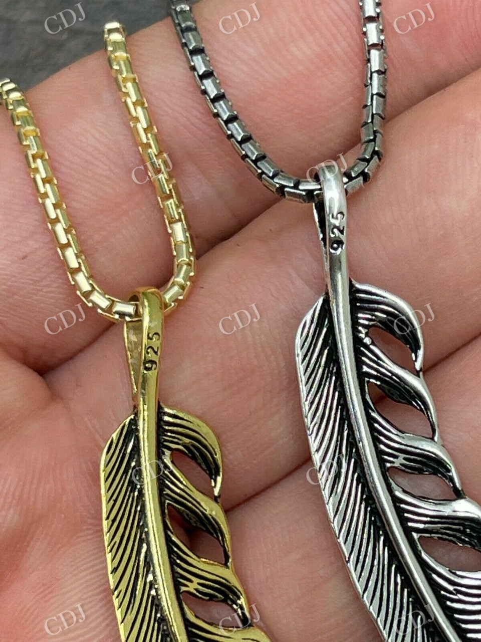 Eagle Feather Pendant Necklace  customdiamjewel   