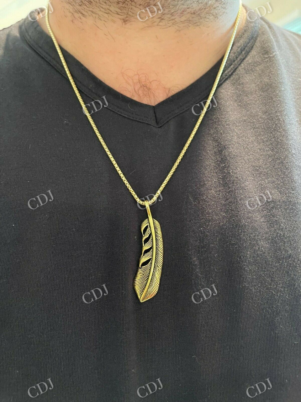 Eagle Feather Pendant Necklace  customdiamjewel   