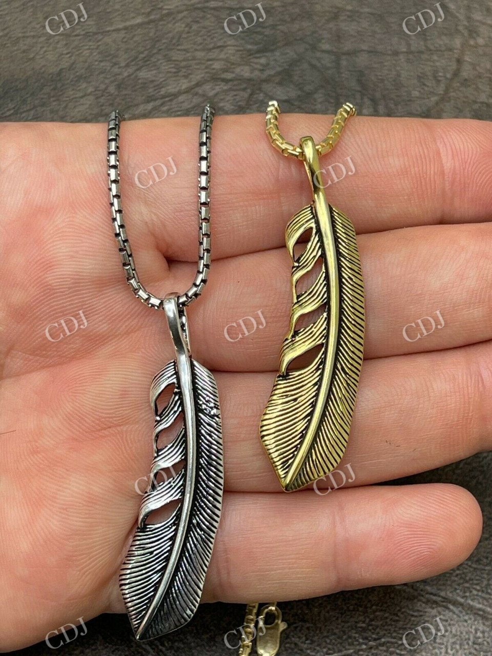 Eagle Feather Pendant Necklace  customdiamjewel   