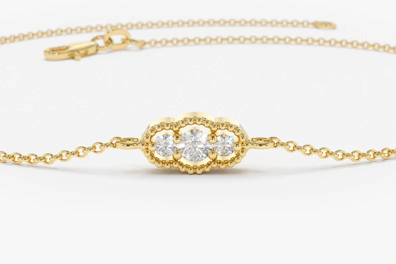 0.31CTW Moissanite Delicate Diamond Bracelet  customdiamjewel   