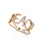 18kt Yellow Gold Letter "PEACE" Ring for Men And Women hip hop jewelry CustomDiamJewel