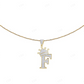 1.75" 0.55 CTW 10K Gold Natural Diamond Crown Initial "F" Pendant CustomDiamJewel