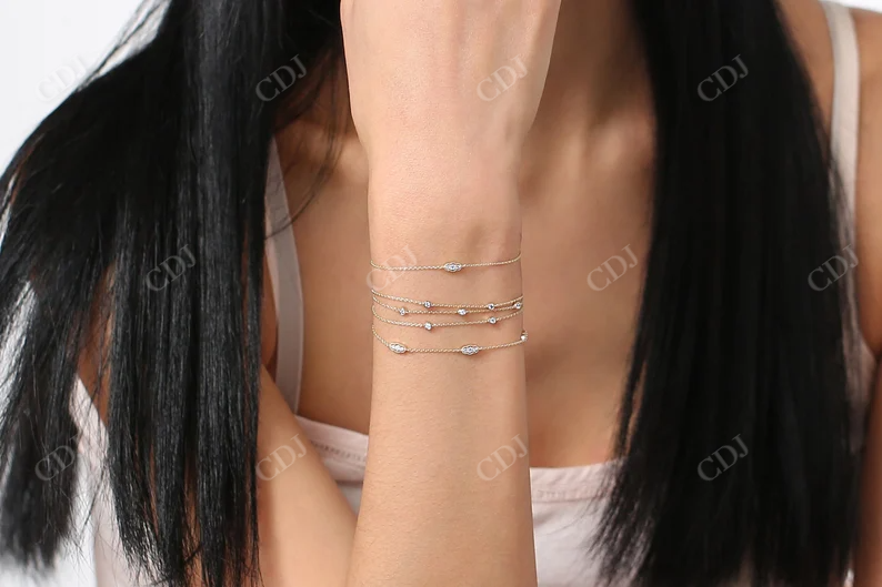 0.31CTW Moissanite Delicate Diamond Bracelet  customdiamjewel   