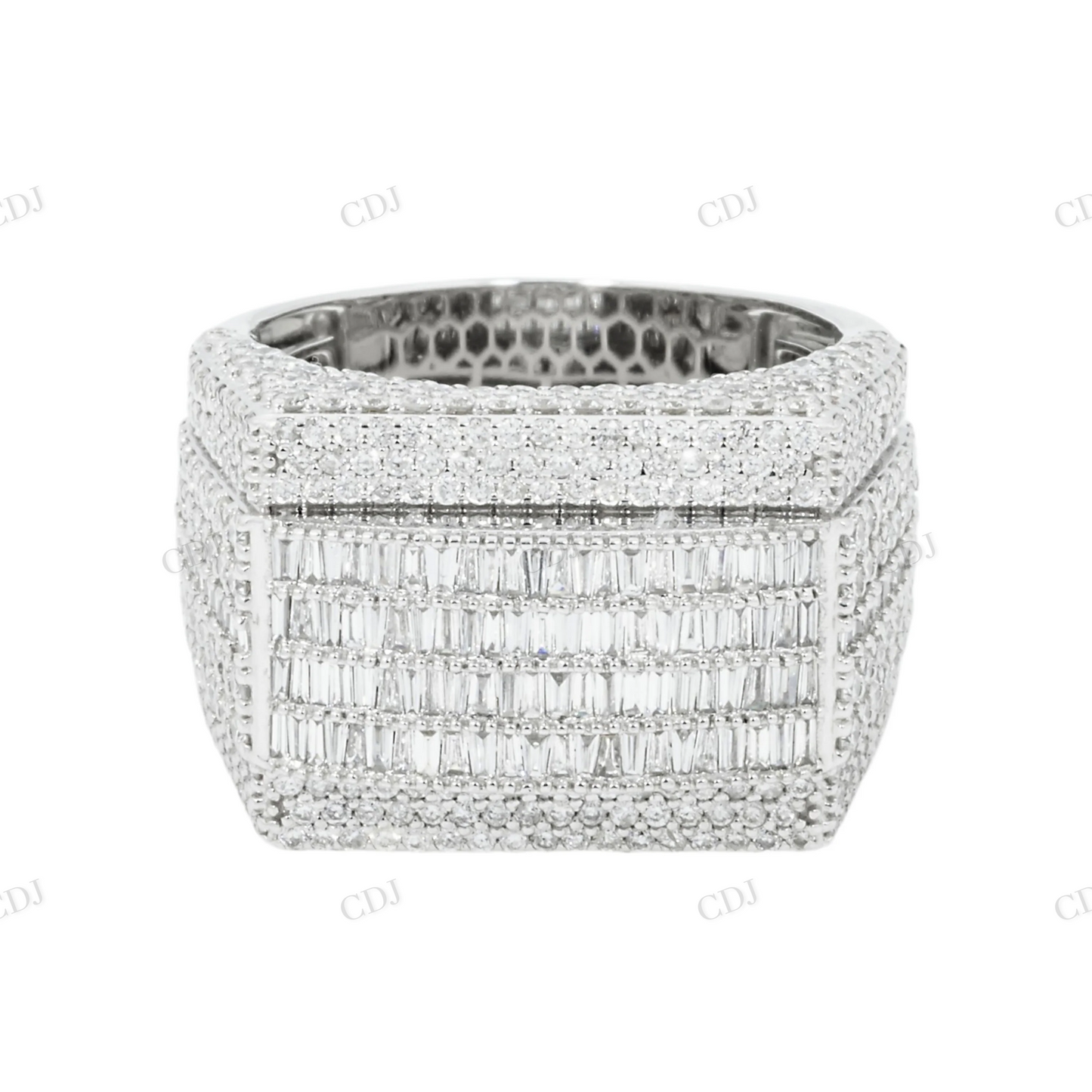 925 Silver Moissanite Baguette Rectangular Ring hip hop ring customdiamjewel
