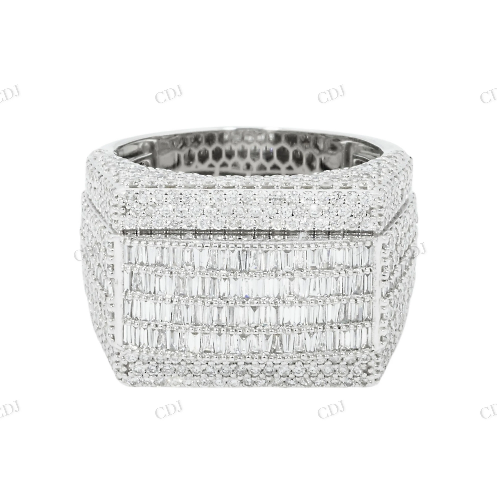 925 Silver Moissanite Baguette Rectangular Ring hip hop ring customdiamjewel