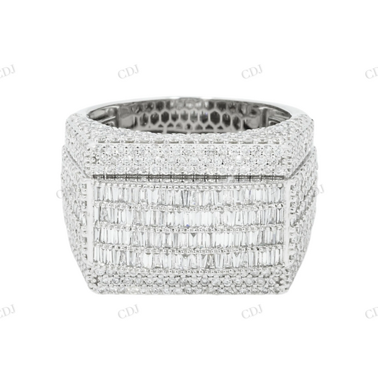 925 Silver Moissanite Baguette Rectangular Ring hip hop ring customdiamjewel