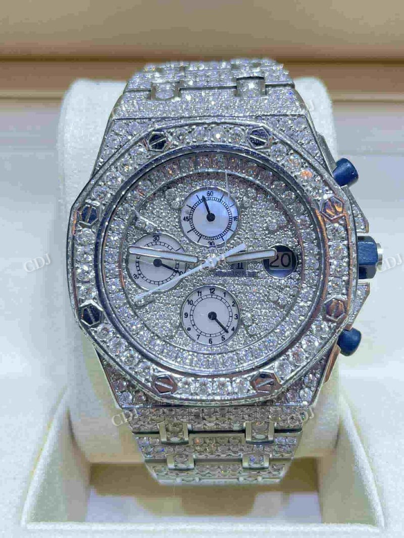 41mm Luxury AP Royal Oak Offshore Swiss Automatic Men's Moissanite Watch customdiamjewel