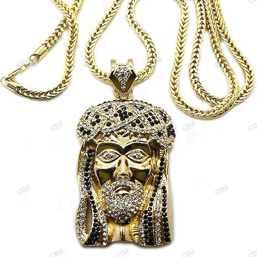 Custom Sterling Silver Gold Plated Jesus Pendant hip hop jewelry CustomDiamJewel