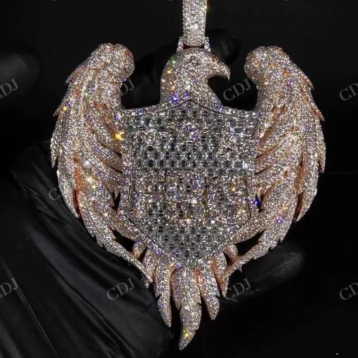 Fully Iced Out Eagle Diamond Pendant hip hop jewelry CustomDiamJewel   