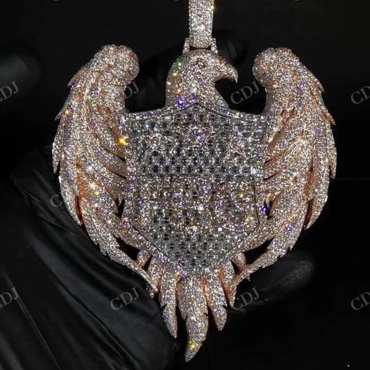 Fully Iced Out Eagle Diamond Pendant hip hop jewelry CustomDiamJewel   